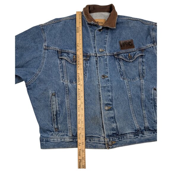 Harley Davidson Vintage Jean Jacket XL Owners Group 1983-1998 Leather Collar HOG - Picture 13 of 15